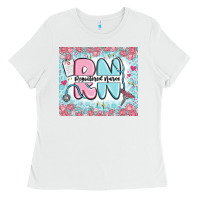 White registered nurse rn Ladies Tee - MaliasSmallBusiness