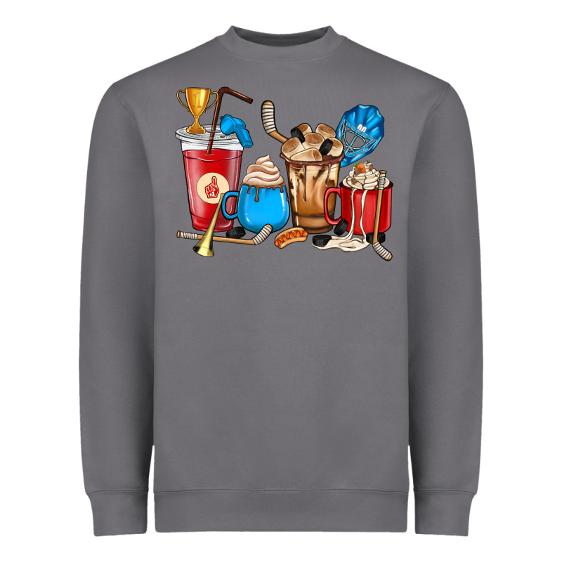 Hockey Coffee Cups Heavyweight Sweatshirt by HowdyJamesFarm | Teevron