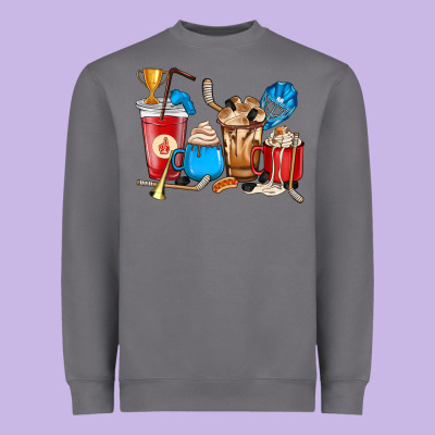 Hockey Coffee Cups Heavyweight Sweatshirt Designed By Howdyjamesfarm
