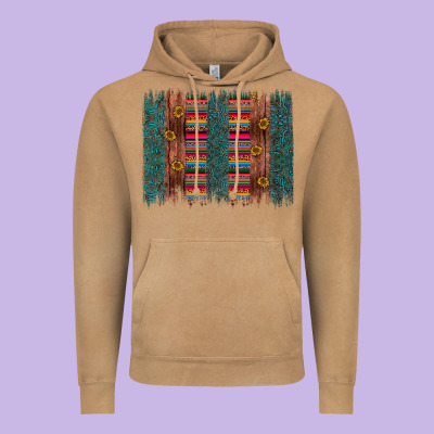 Sunflower Serape Brush Stroke Vintage Hoodie Designed By Artiststas