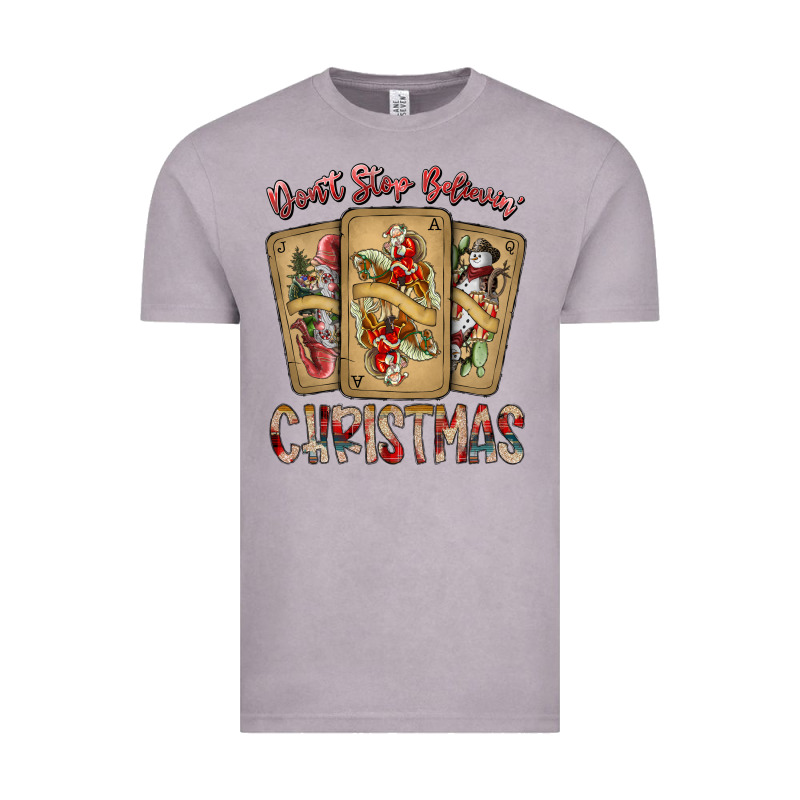 Dont Stop Believin Christmas Vintage Tee by SublimationCraftShop | Teevron