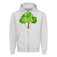 Dove Grey tree fa element 1 Zipper Hoodie - FaDigitalArtStudio