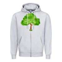 Heather Grey tree fa element 1 Zipper Hoodie - FaDigitalArtStudio
