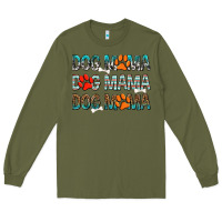 Army Green dog mama dog mama dog mama Long Sleeve Tee - texasbilliewilder