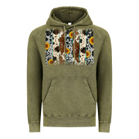 Vintage Olive sunflower cowhide brush stroke Vintage Hoodie - Artiststas