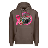Coffee floral cancer ribbon vintage camera Premium Hoodie - FaDigitalArtStudio