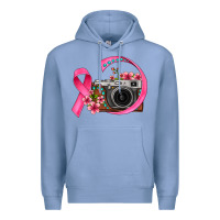 Colony Blue floral cancer ribbon vintage camera Premium Hoodie - FaDigitalArtStudio