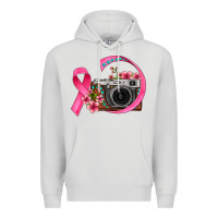 Dove Grey floral cancer ribbon vintage camera Premium Hoodie - FaDigitalArtStudio