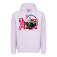 Lilac floral cancer ribbon vintage camera Premium Hoodie - FaDigitalArtStudio