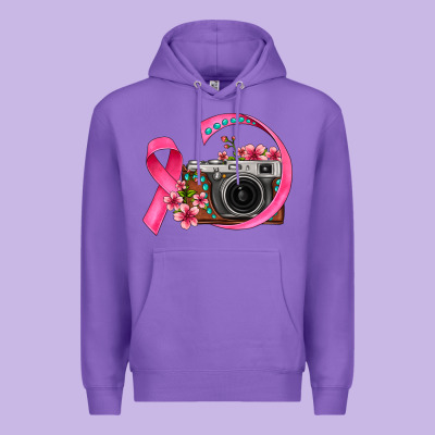 Floral Cancer Ribbon Vintage Camera Premium Hoodie Designed By Fadigitalartstudio