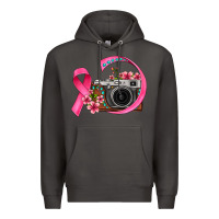 Smoke floral cancer ribbon vintage camera Premium Hoodie - FaDigitalArtStudio