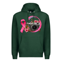 Sports Green floral cancer ribbon vintage camera Premium Hoodie - FaDigitalArtStudio