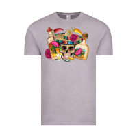 Vintage Zinc mexican skull sombrero tequila bottle paper roses Vintage Tee - Artiststas