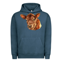 Pigment Midnight Navy red angus calf face Urban Hoodie - LillyAllenDesigns