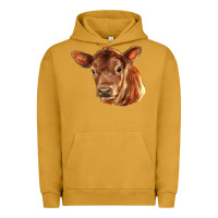 Pigment Peanut Butter red angus calf face Urban Hoodie - LillyAllenDesigns