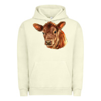 Pigment Pistachio red angus calf face Urban Hoodie - LillyAllenDesigns