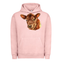 Pigment Salmon red angus calf face Urban Hoodie - LillyAllenDesigns