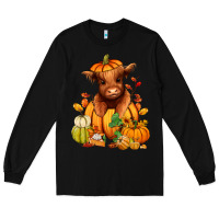Black Fall Autumn heifer pumpkin Long Sleeve Tee - RanaPortraitStore