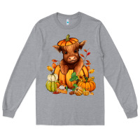 Heather Grey Fall Autumn heifer pumpkin Long Sleeve Tee - RanaPortraitStore