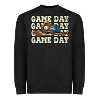 Black game day baseball Heavyweight Sweatshirt - HowdyJamesFarm