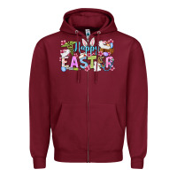 Burgundy Happy Easter Nurse Zipper Hoodie - OliviaCreatesArt