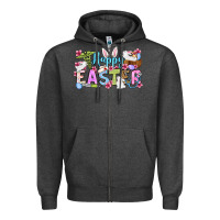 Charcoal Heather Happy Easter Nurse Zipper Hoodie - OliviaCreatesArt