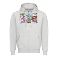 Dove Grey Happy Easter Nurse Zipper Hoodie - OliviaCreatesArt