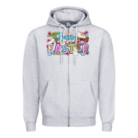 Heather Grey Happy Easter Nurse Zipper Hoodie - OliviaCreatesArt