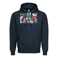 Navy Happy Easter Nurse Zipper Hoodie - OliviaCreatesArt