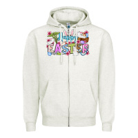 Oatmeal Heather Happy Easter Nurse Zipper Hoodie - OliviaCreatesArt