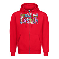 Red Happy Easter Nurse Zipper Hoodie - OliviaCreatesArt