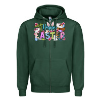 Sports Green Happy Easter Nurse Zipper Hoodie - OliviaCreatesArt