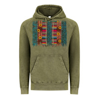 Vintage Olive sunflower serape brush stroke Vintage Hoodie - Artiststas