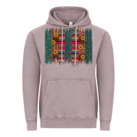 Vintage Zinc sunflower serape brush stroke Vintage Hoodie - Artiststas