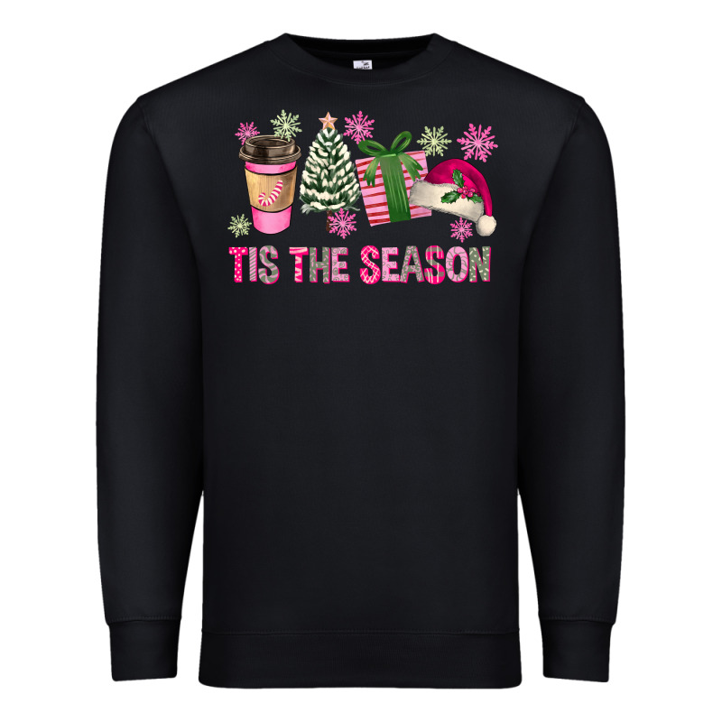 Pink Christmas Tis The Season Premium Sweatshirt by FaDigitalArtStudio | Teevron