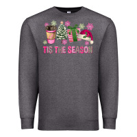 Charcoal Heather Pink Christmas Tis The Season Premium Sweatshirt - FaDigitalArtStudio