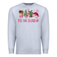 Heather Grey Pink Christmas Tis The Season Premium Sweatshirt - FaDigitalArtStudio