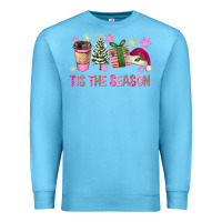 Ocean Blue Pink Christmas Tis The Season Premium Sweatshirt - FaDigitalArtStudio
