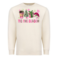 Sandshell Pink Christmas Tis The Season Premium Sweatshirt - FaDigitalArtStudio