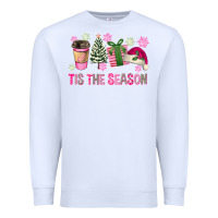 White Pink Christmas Tis The Season Premium Sweatshirt - FaDigitalArtStudio