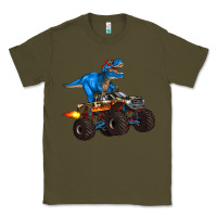 Army Green monster truck and  t rex dinosaur Classic Tee - Artiststas