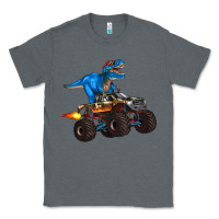 Charcoal Heather monster truck and  t rex dinosaur Classic Tee - Artiststas