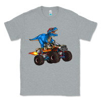 Heather Grey monster truck and  t rex dinosaur Classic Tee - Artiststas