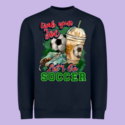Grab Your Joe Let's Go Soccer Heavyweight Sweatshirt Designed By Howdyjamesfarm