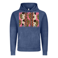 Vintage Denim cactus leopard cowhide brush stroke Vintage Hoodie - Artiststas