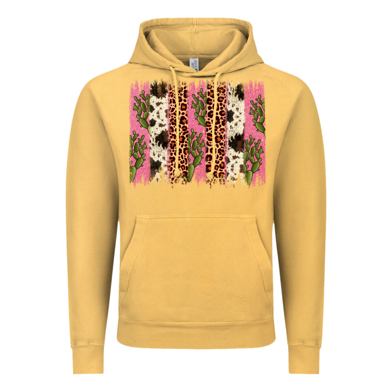 Cactus Leopard Cowhide Brush Stroke Vintage Hoodie by Artiststas | Teevron