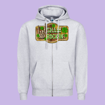 Shamrockin' St. Patrick's Day Zipper Hoodie Designed By Oliviacreatesart