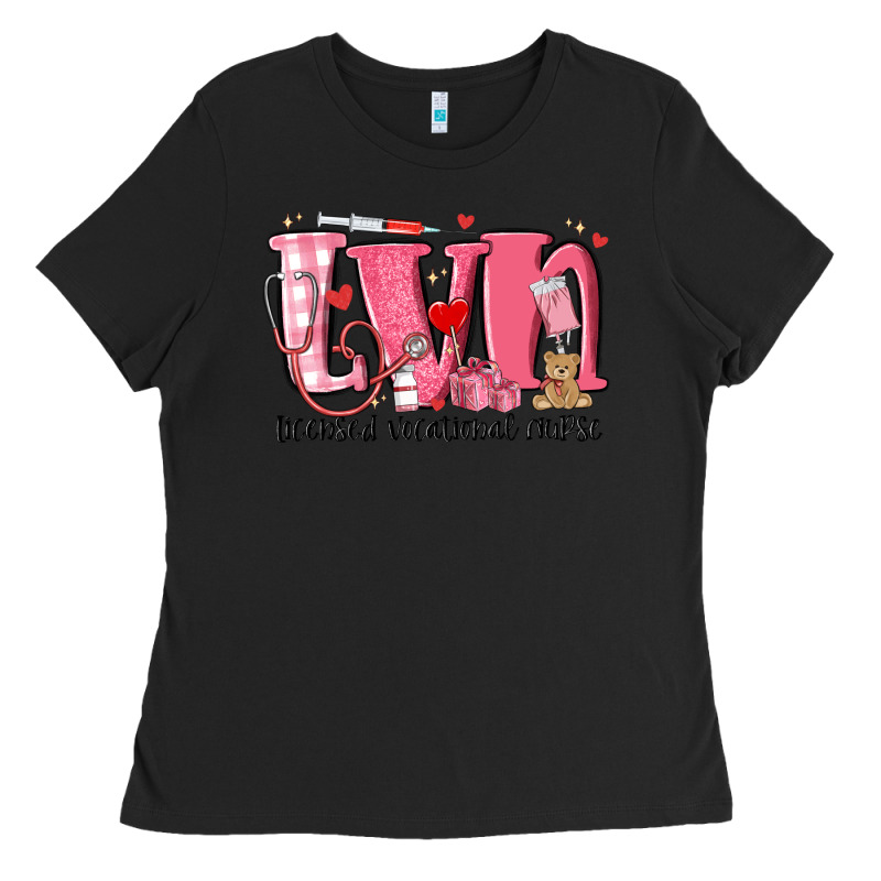 Lvn Licensed Vocational Nurse Valentine's Day Ladies Tee by MaliasSmallBusiness | Teevron