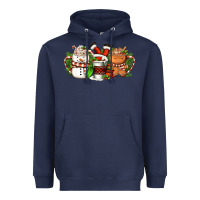 Navy Christmas coffee cups Heavyweight Hoodie - FaDigitalArtStudio