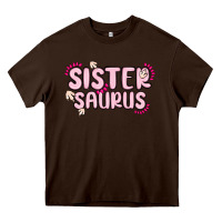 Chocolate Brown sister saurus Heavy Core Tee - MaliasSmallBusiness